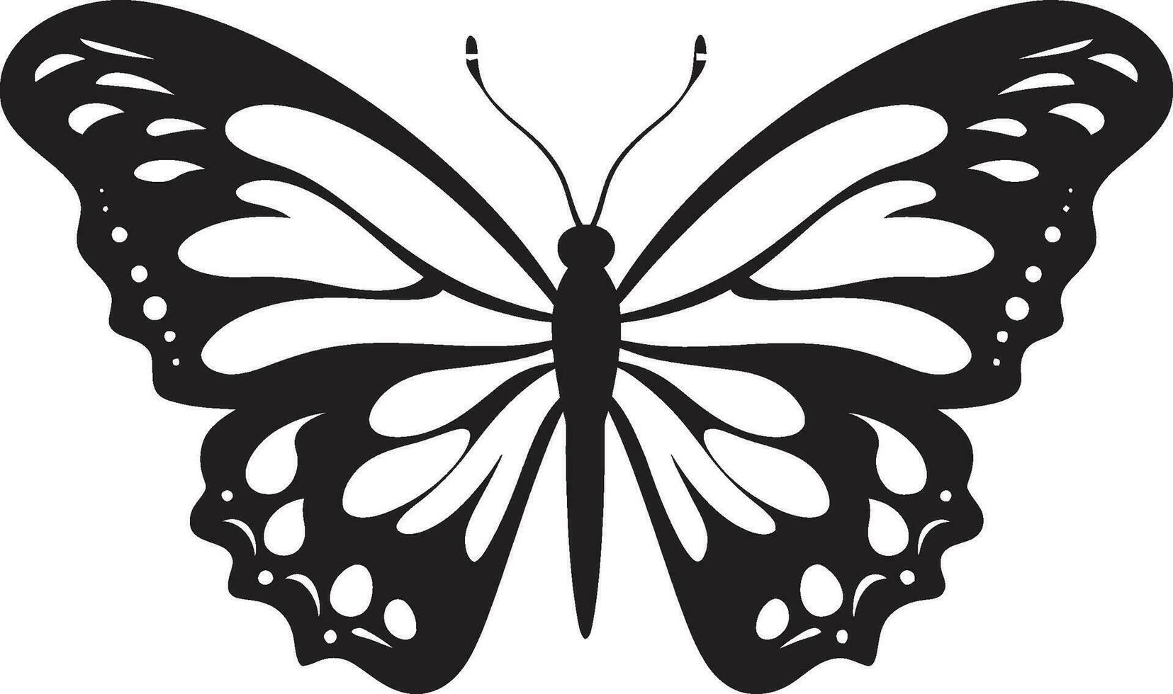 Sculpted Delight Butterfly Symbol in Noir Black Butterfly in Shadows A Timeless Design vector