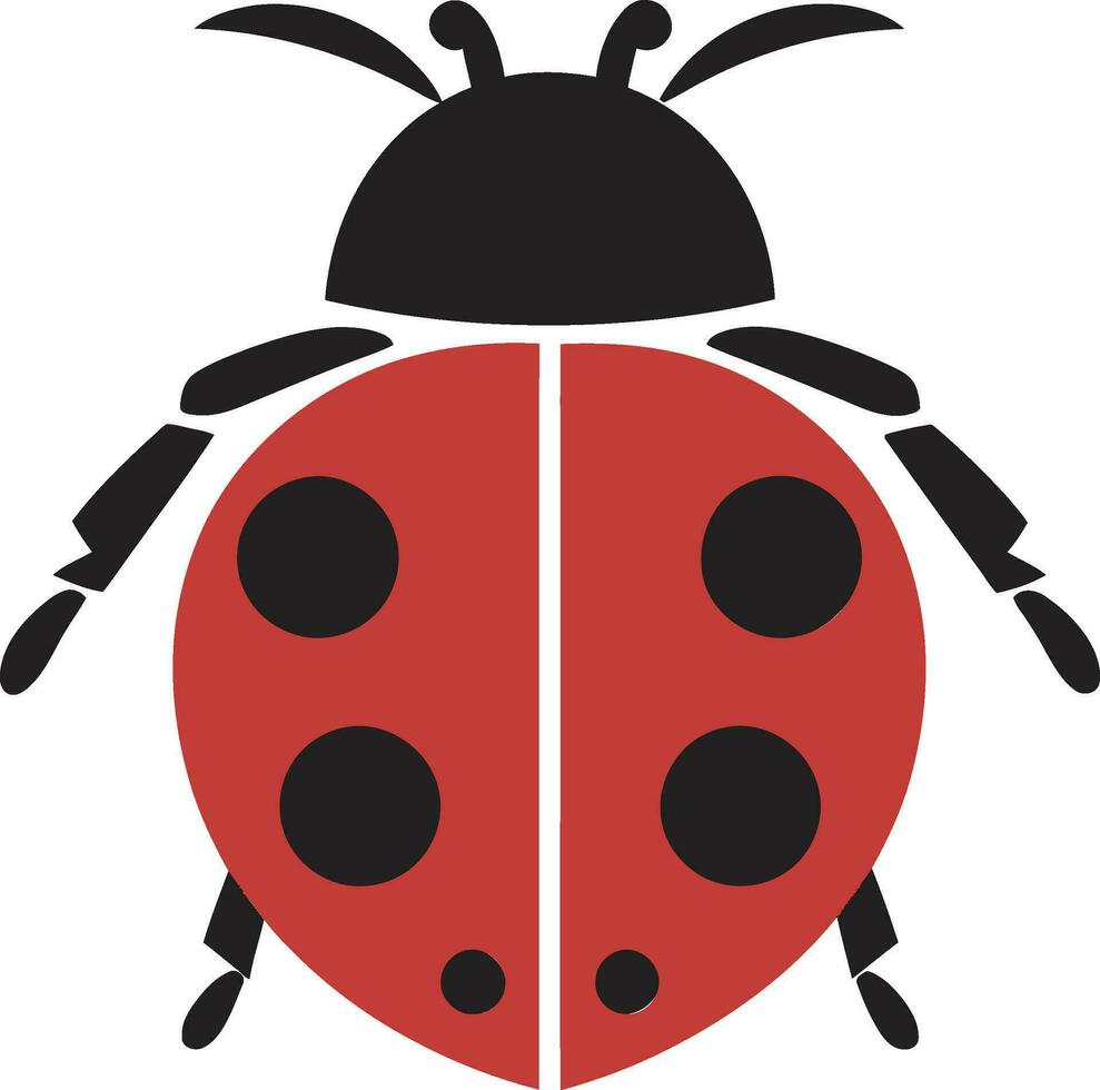 Intricate Precision The Ladybugs Geometric Badge Majestic Delight The Sleek Ladybug Insignia in Shadows vector