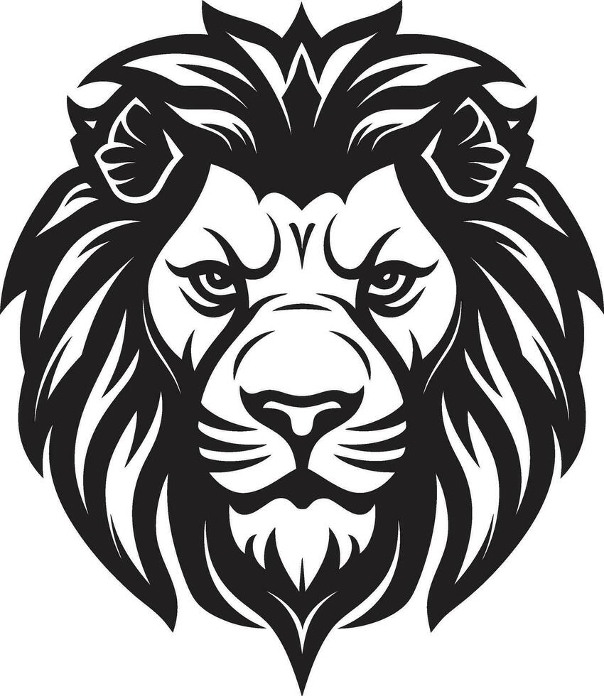 Roaring Resonance Vector Black Lion Icon Enigmatic Strength Black Lion Emblem in Vector