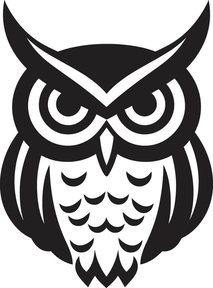 Majestic Black Owl Vector Icon Elegant Owl Emblem Design