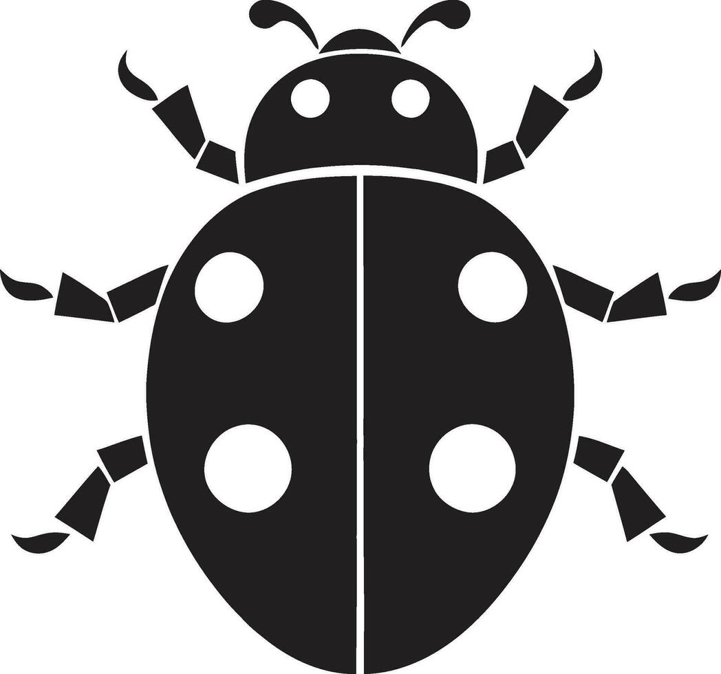 Vectorized Ladybug Iconic Minimalism Shadowed Elegance of the Ladybug vector