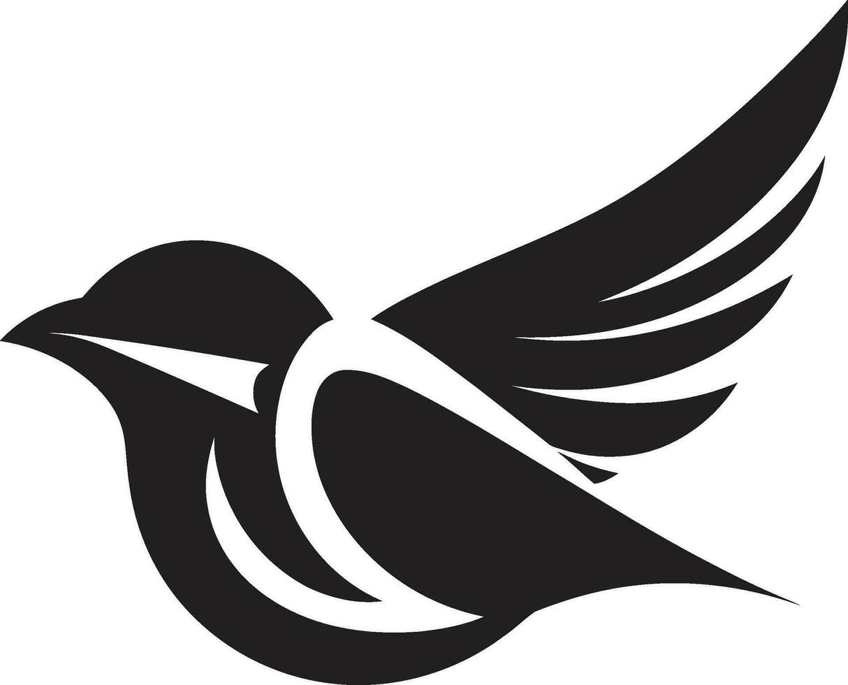 Monochrome Songbird Charm Dark Delight Sparrows Serenade Vector Elegance