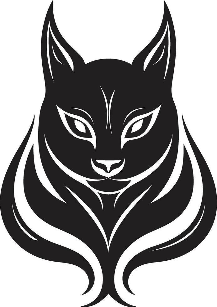 geométrico gracia gato icono cauteloso pantera negrita insignias vector