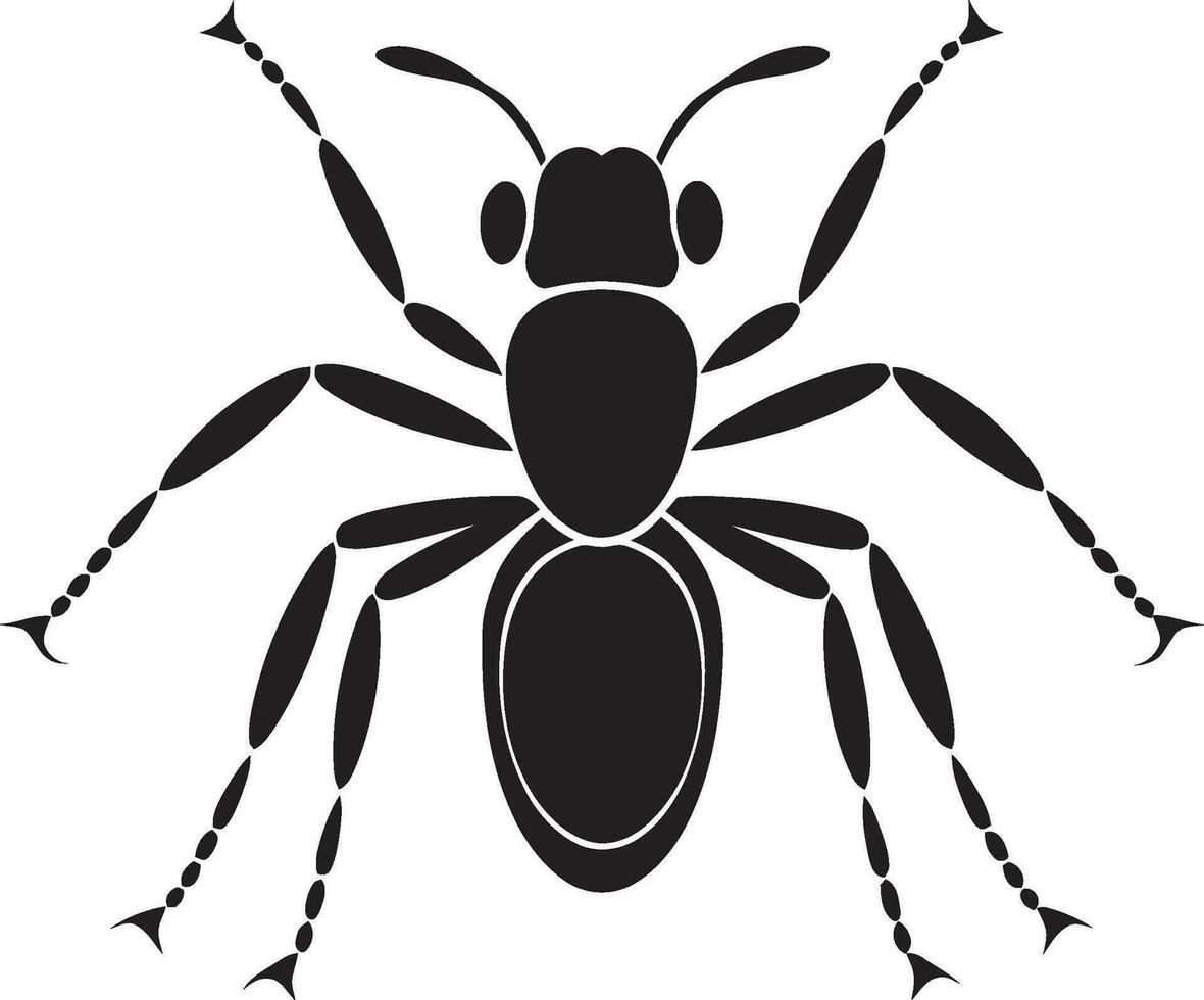 Minimalist Ant Mastery Black Vector Icon Artistic Precision Black Ant Symbol in Vector