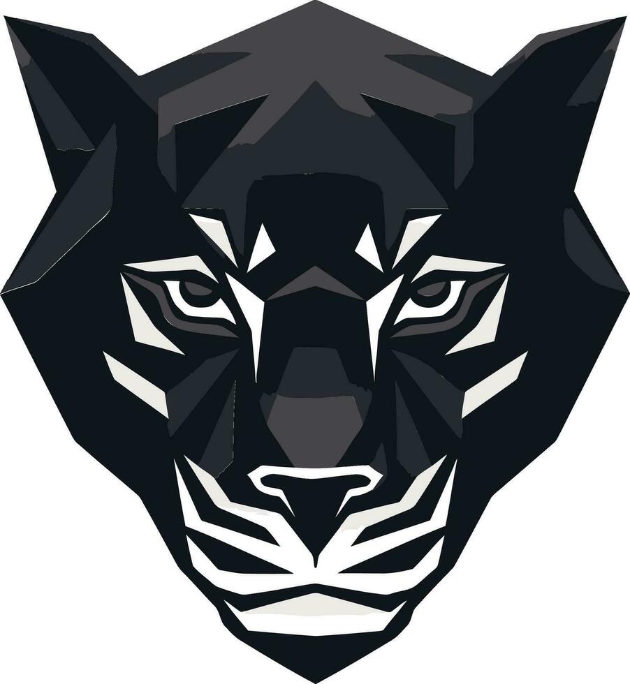 medianoche valor felino silueta contemporáneo jaguar marca en oscuridad vector