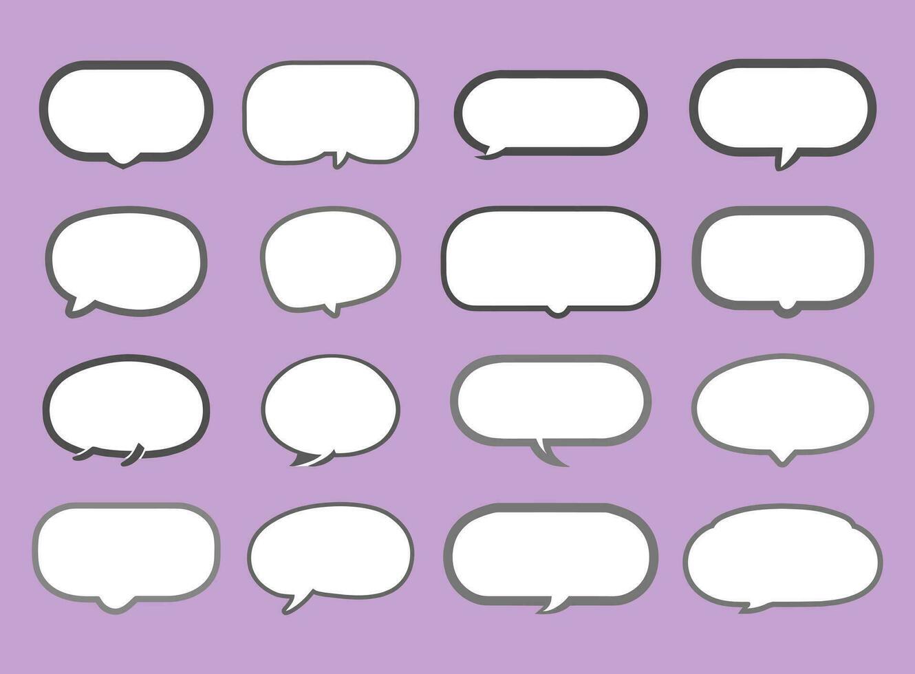 Set of speech bubbles in line design. Communication bubble icons. Dialog balloons for web and graphic design. vector