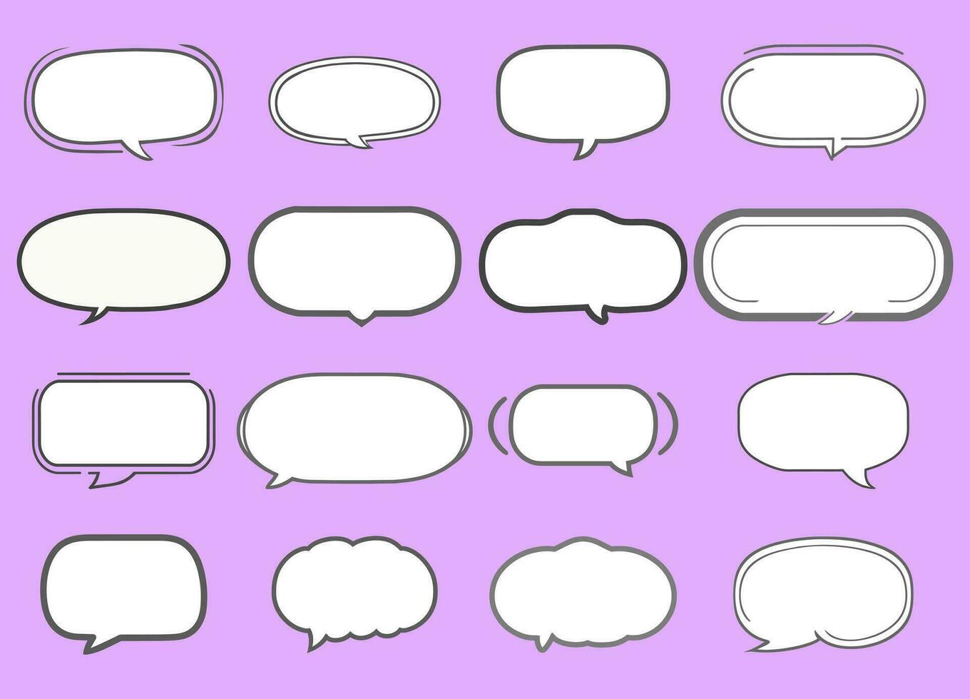 Set of speech bubbles in line design. Communication bubble icons. Dialog balloons for web and graphic design. vector