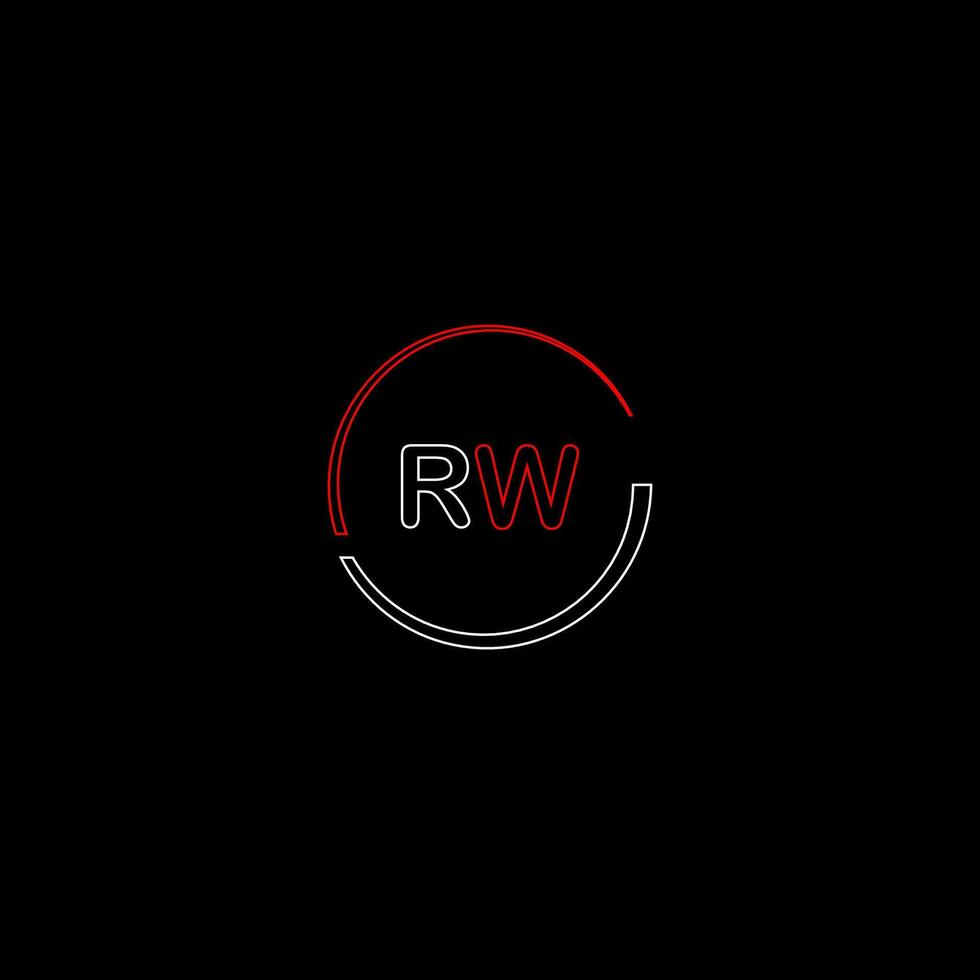 RW creative modern letters logo design template vector