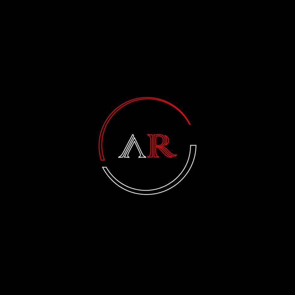 AR creative modern letters logo design template vector