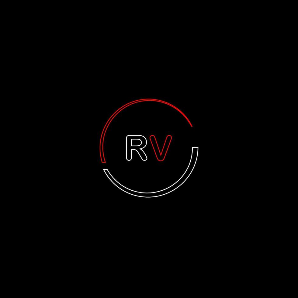 rv creativo moderno letras logo diseño modelo vector