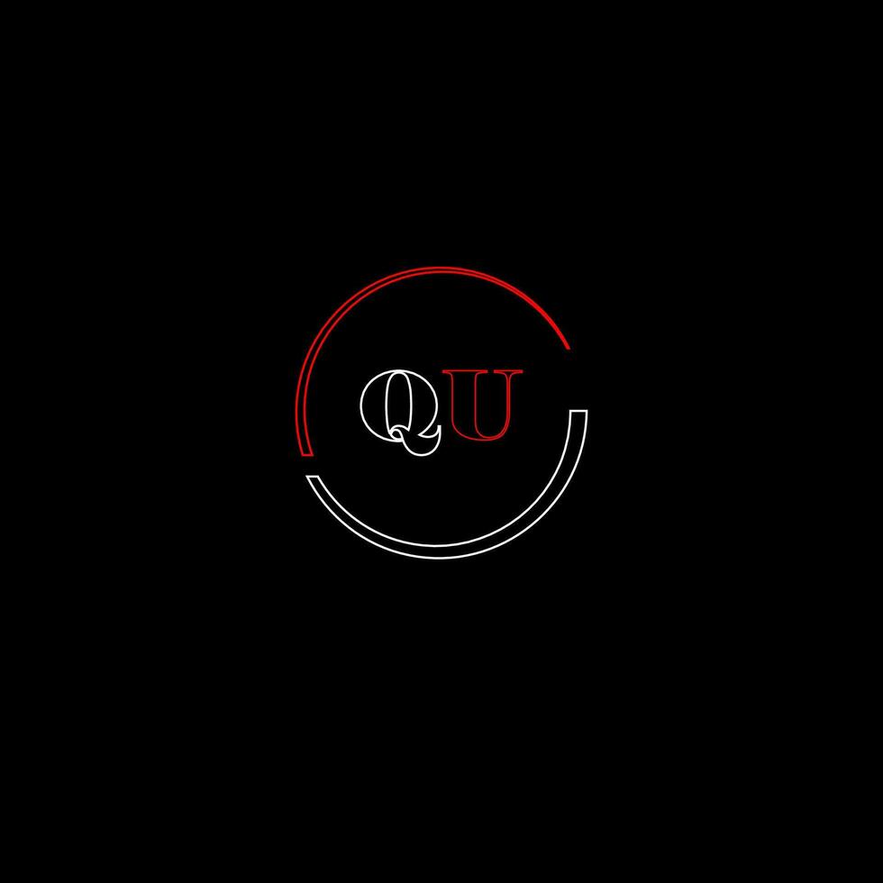 QU creative modern letters logo design template vector