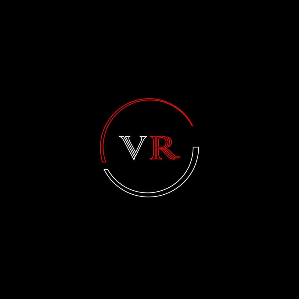 VR creative modern letters logo design template vector