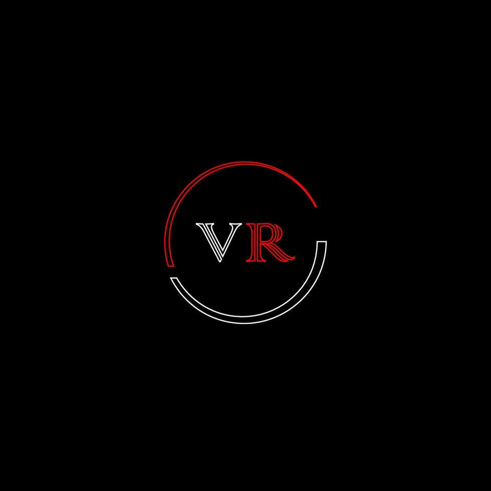 vr creativo moderno letras logo diseño modelo vector