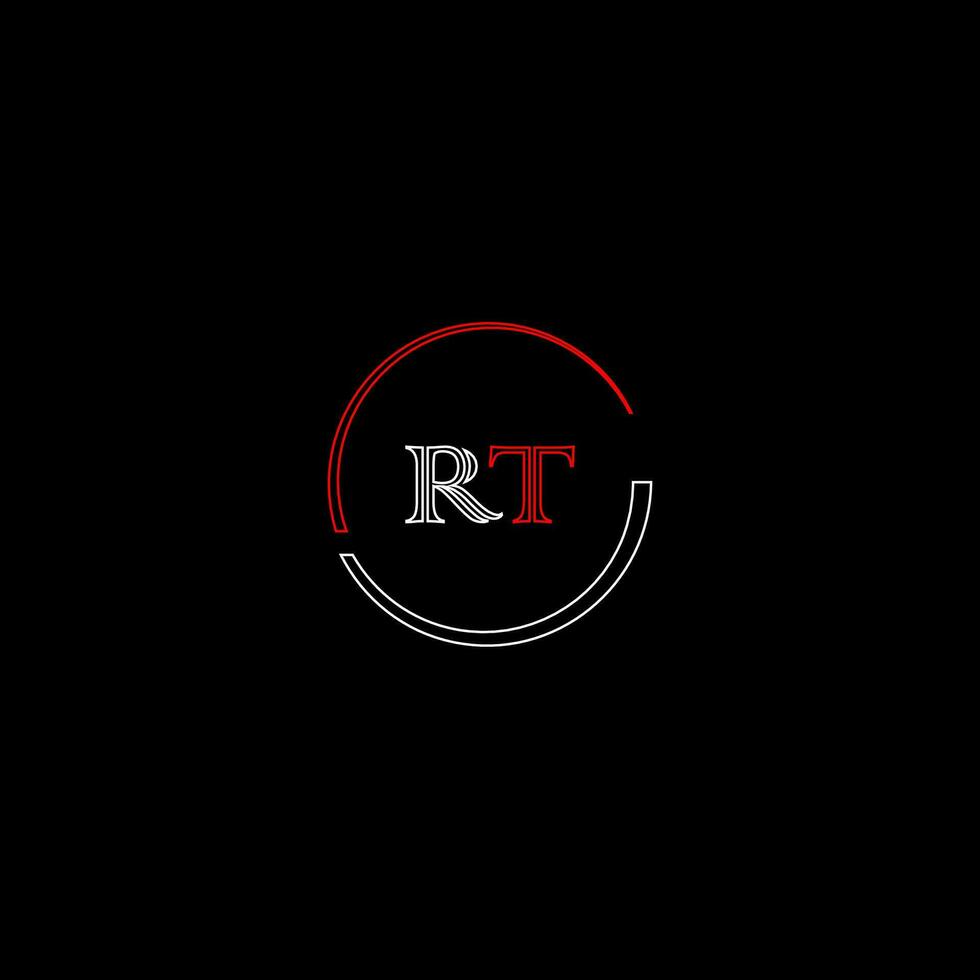 RT creative modern letters logo design template vector