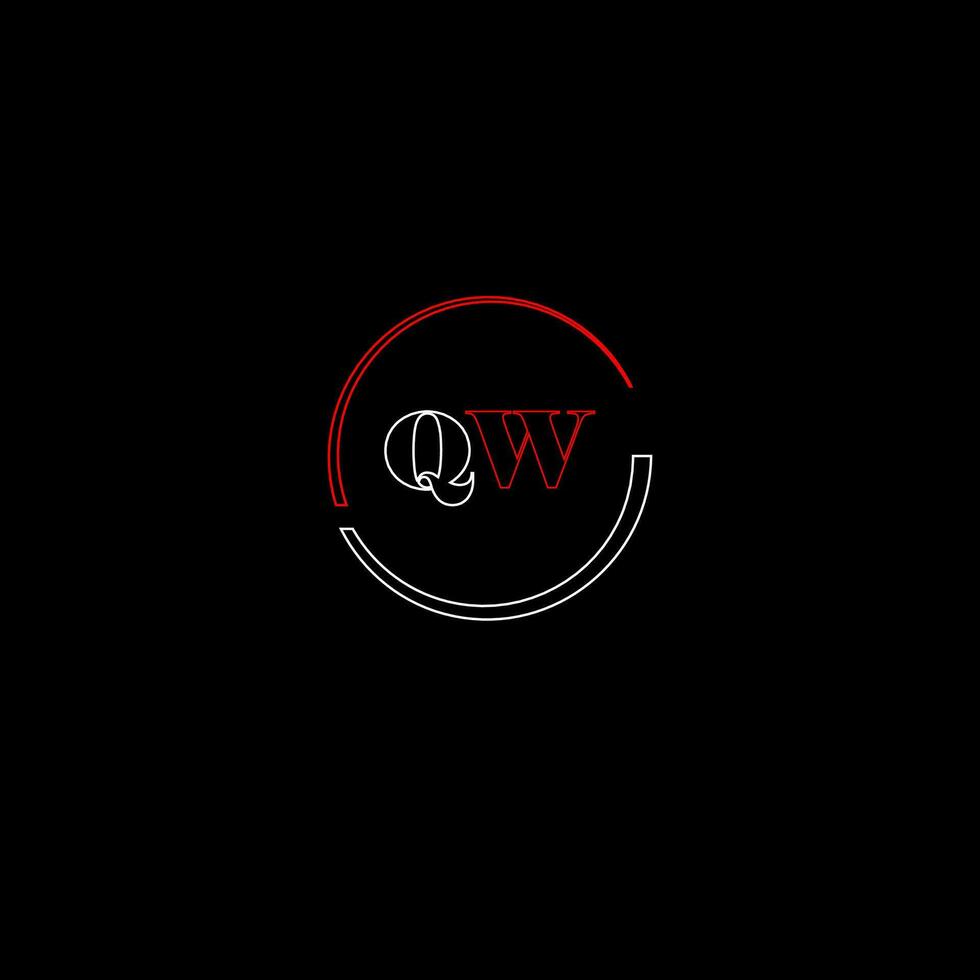 QW creative modern letters logo design template vector