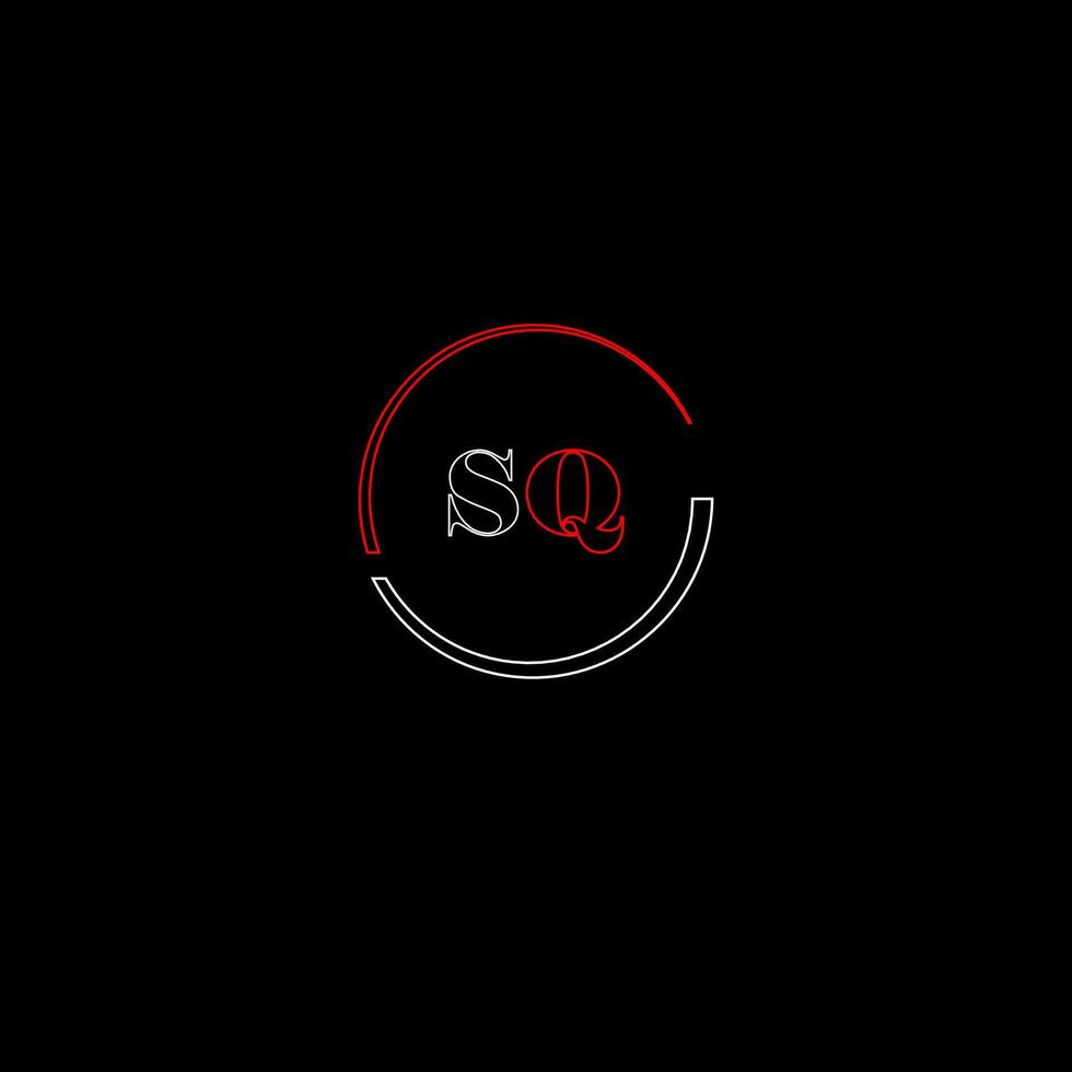 SQ creative modern letters logo design template vector