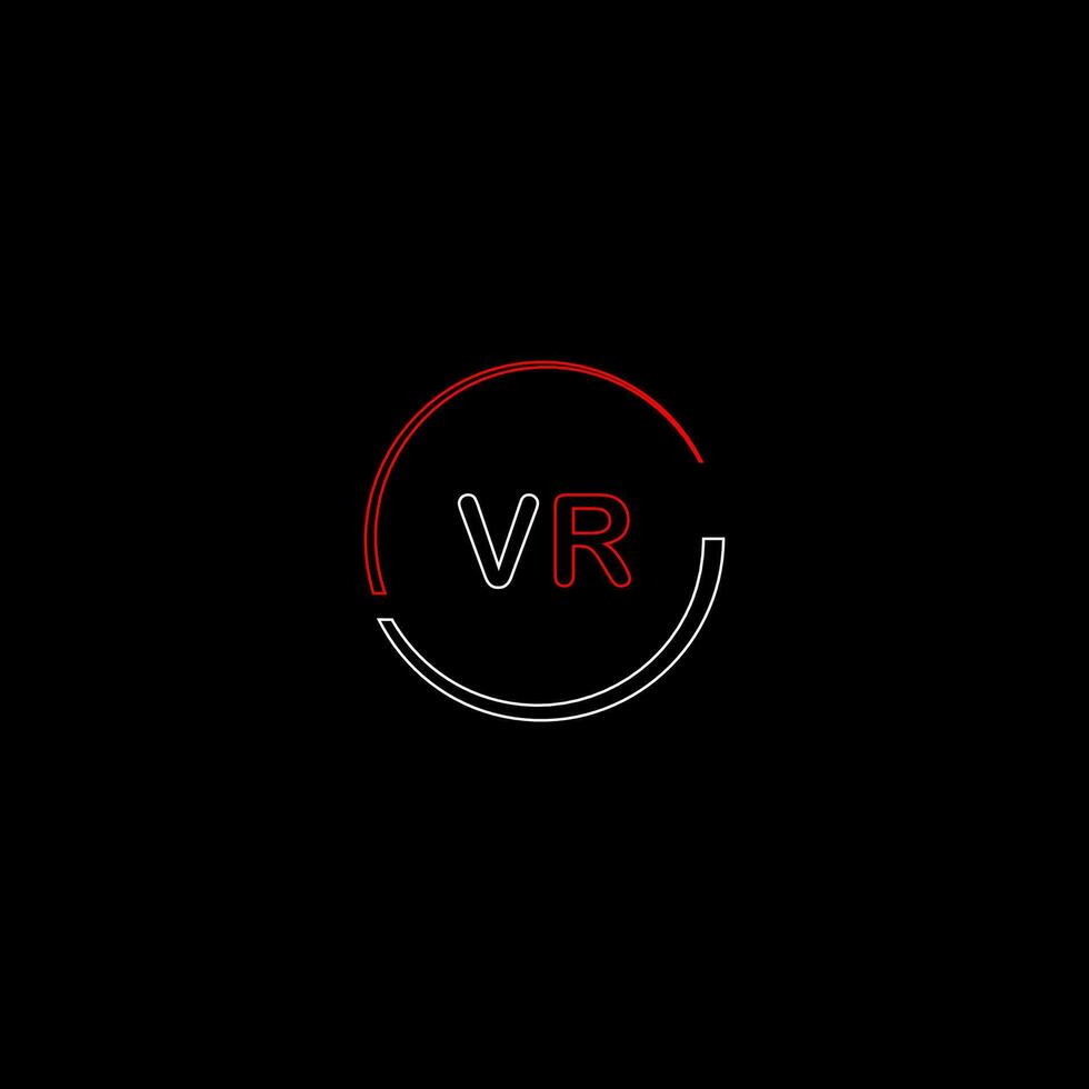 vr creativo moderno letras logo diseño modelo vector