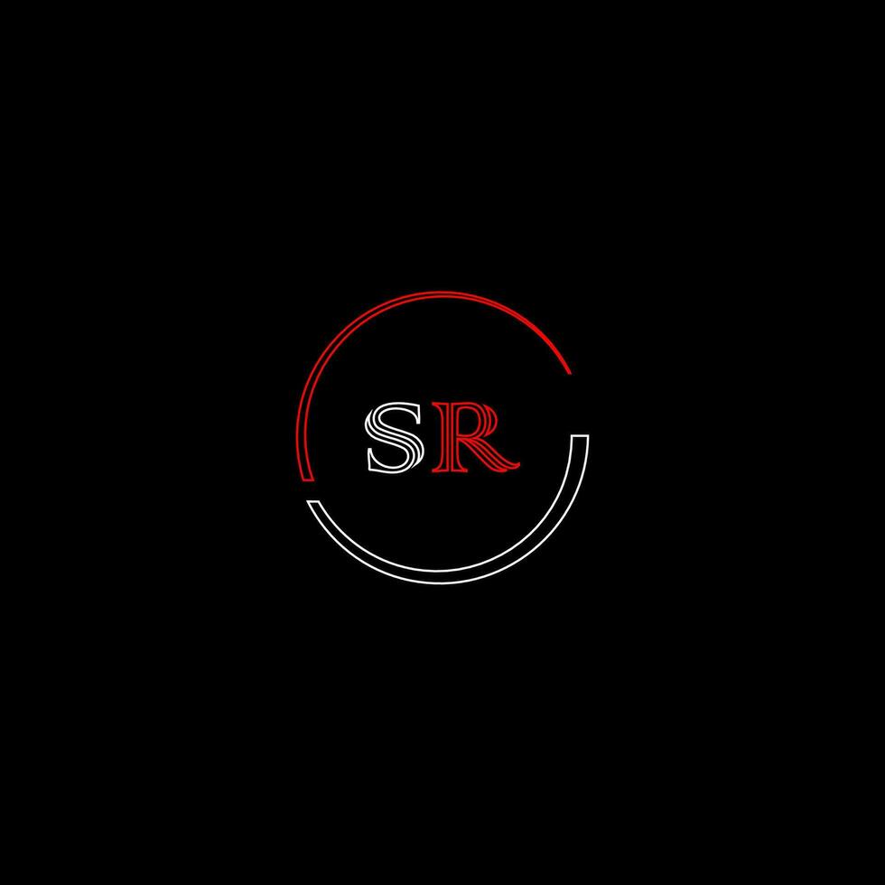 SR creative modern letters logo design template vector