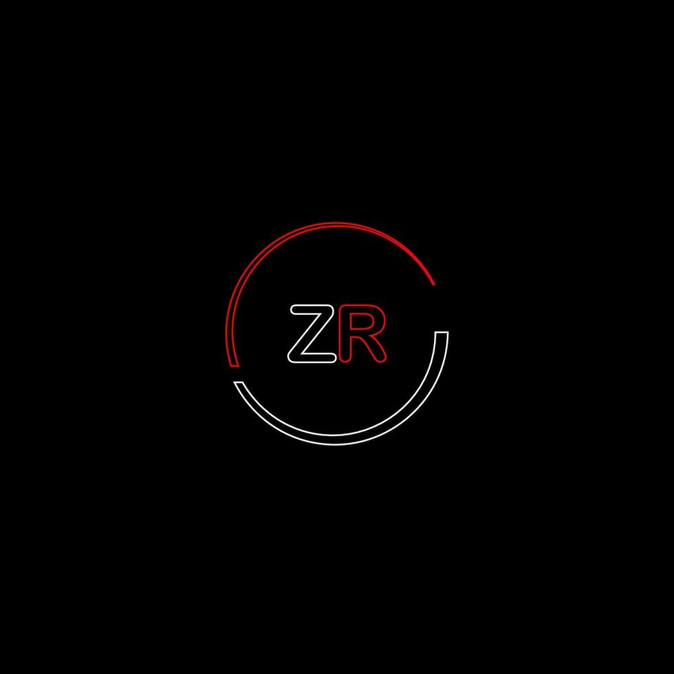 ZR creative modern letters logo design template vector