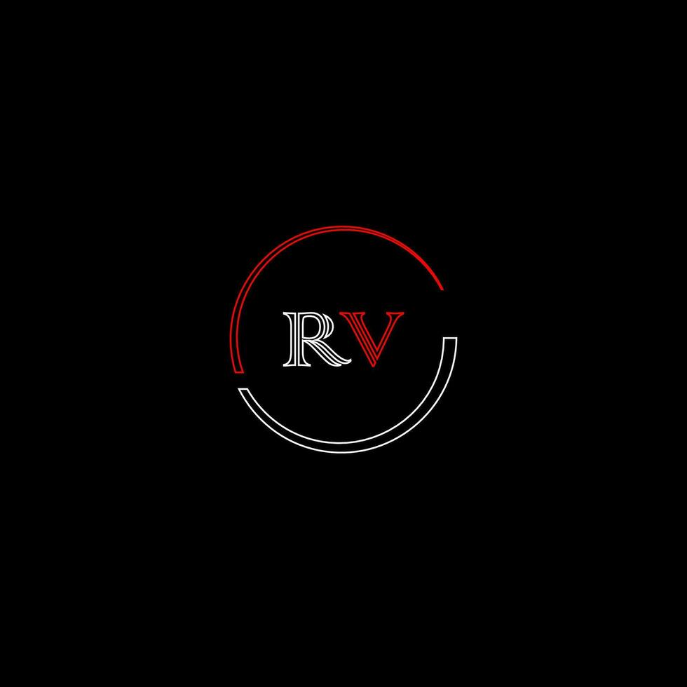 rv creativo moderno letras logo diseño modelo vector