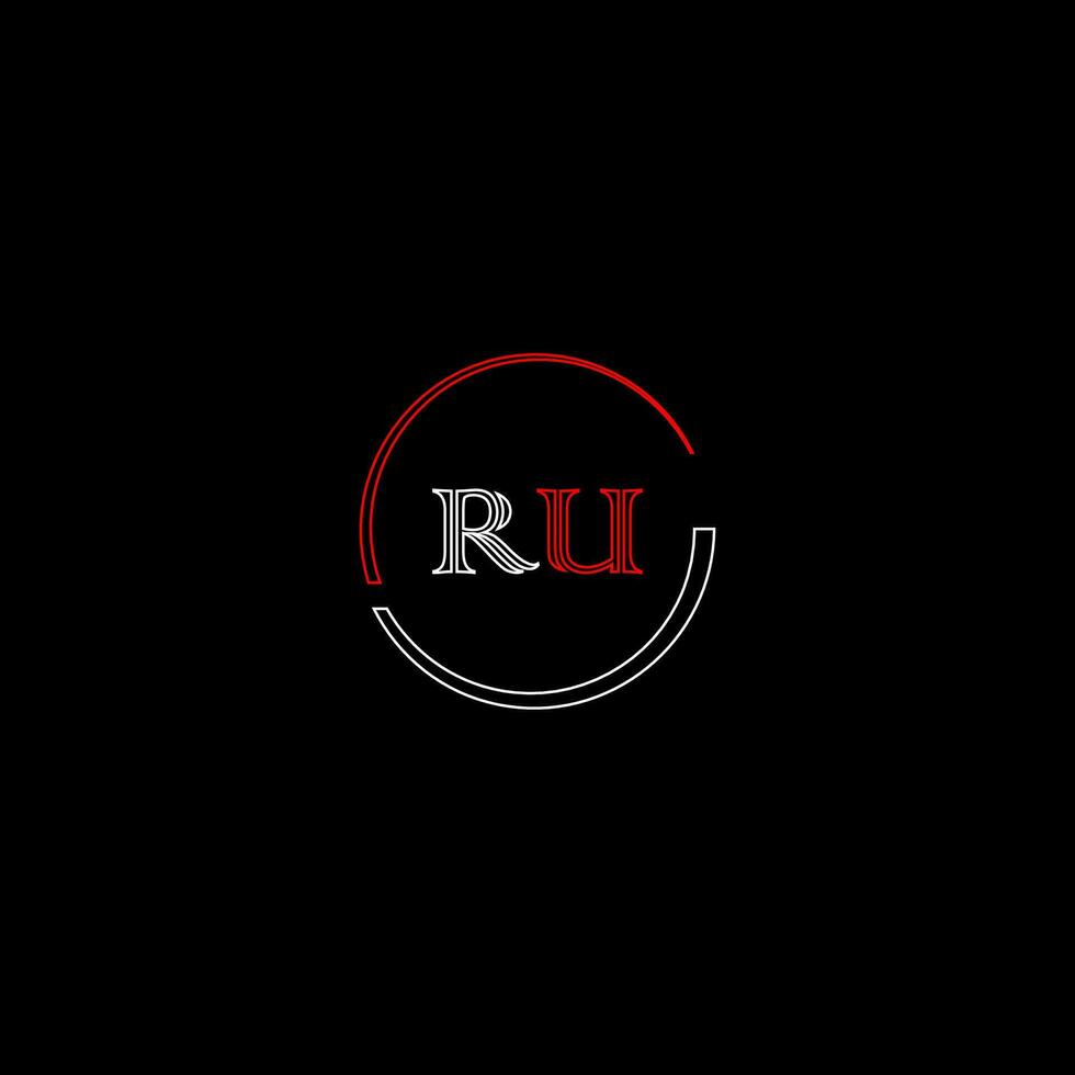 RU creative modern letters logo design template vector