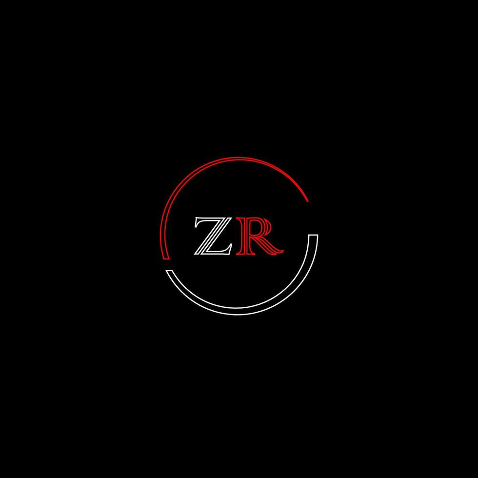 ZR creative modern letters logo design template vector