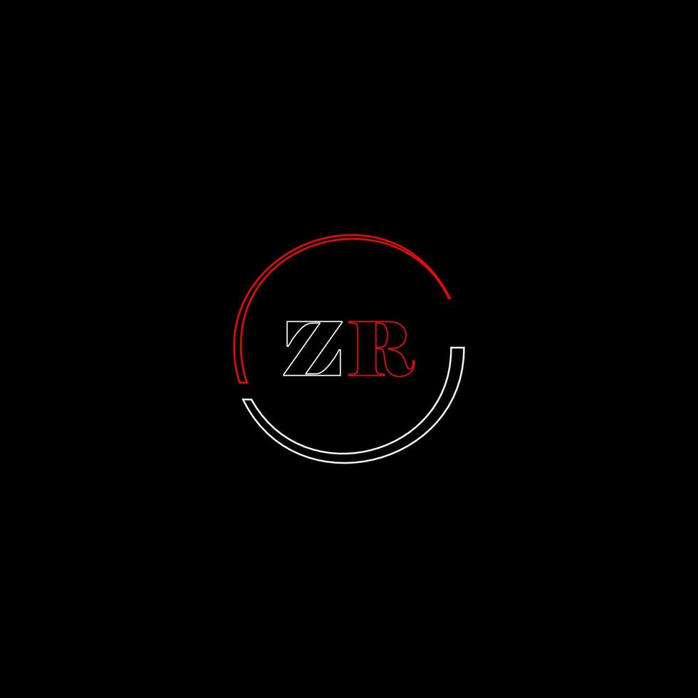 ZR creative modern letters logo design template vector