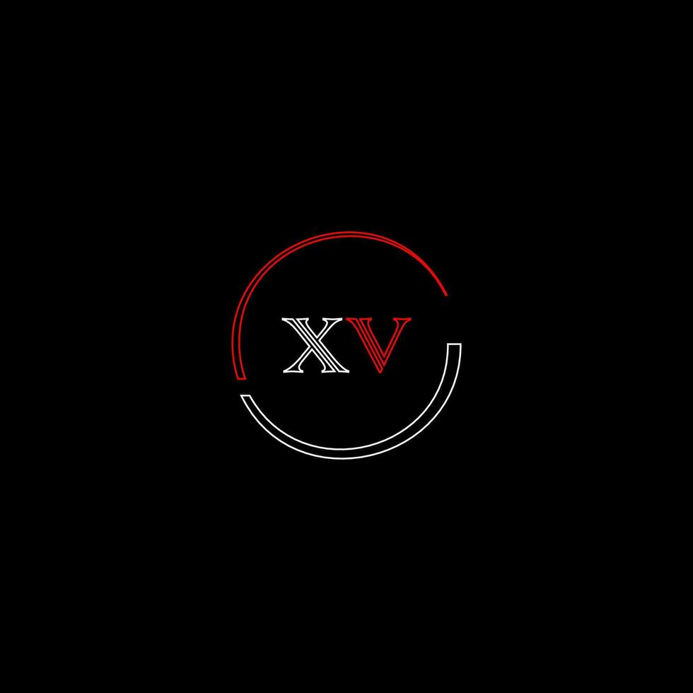 XV creative modern letters logo design template vector