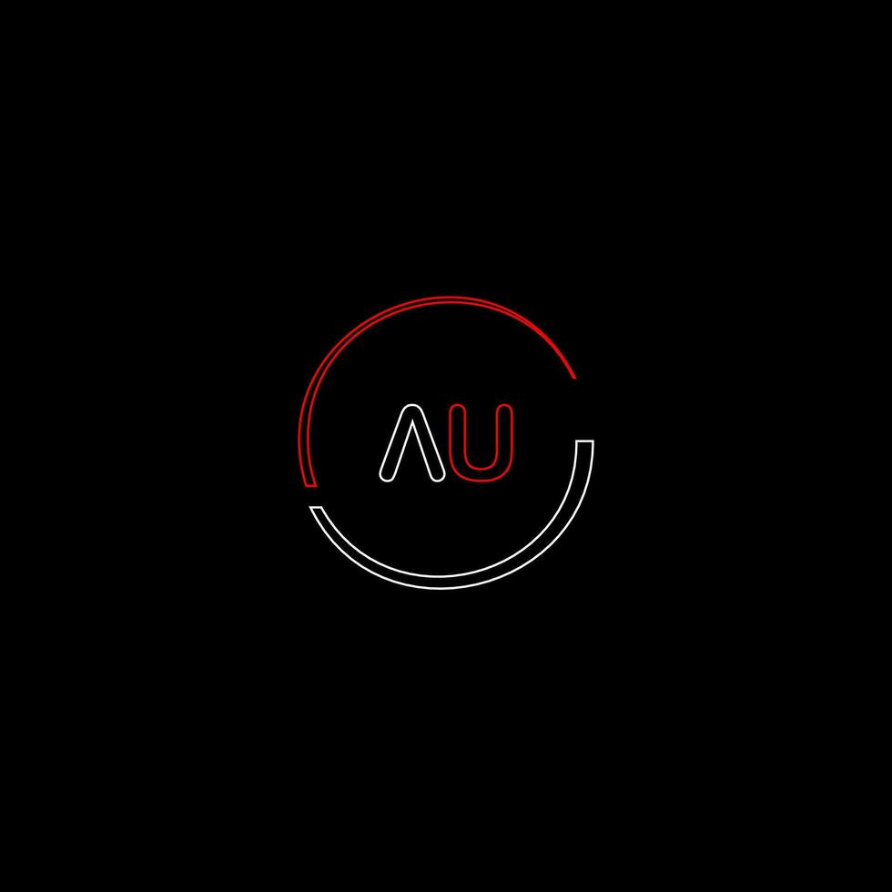AU creative modern letters logo design template vector