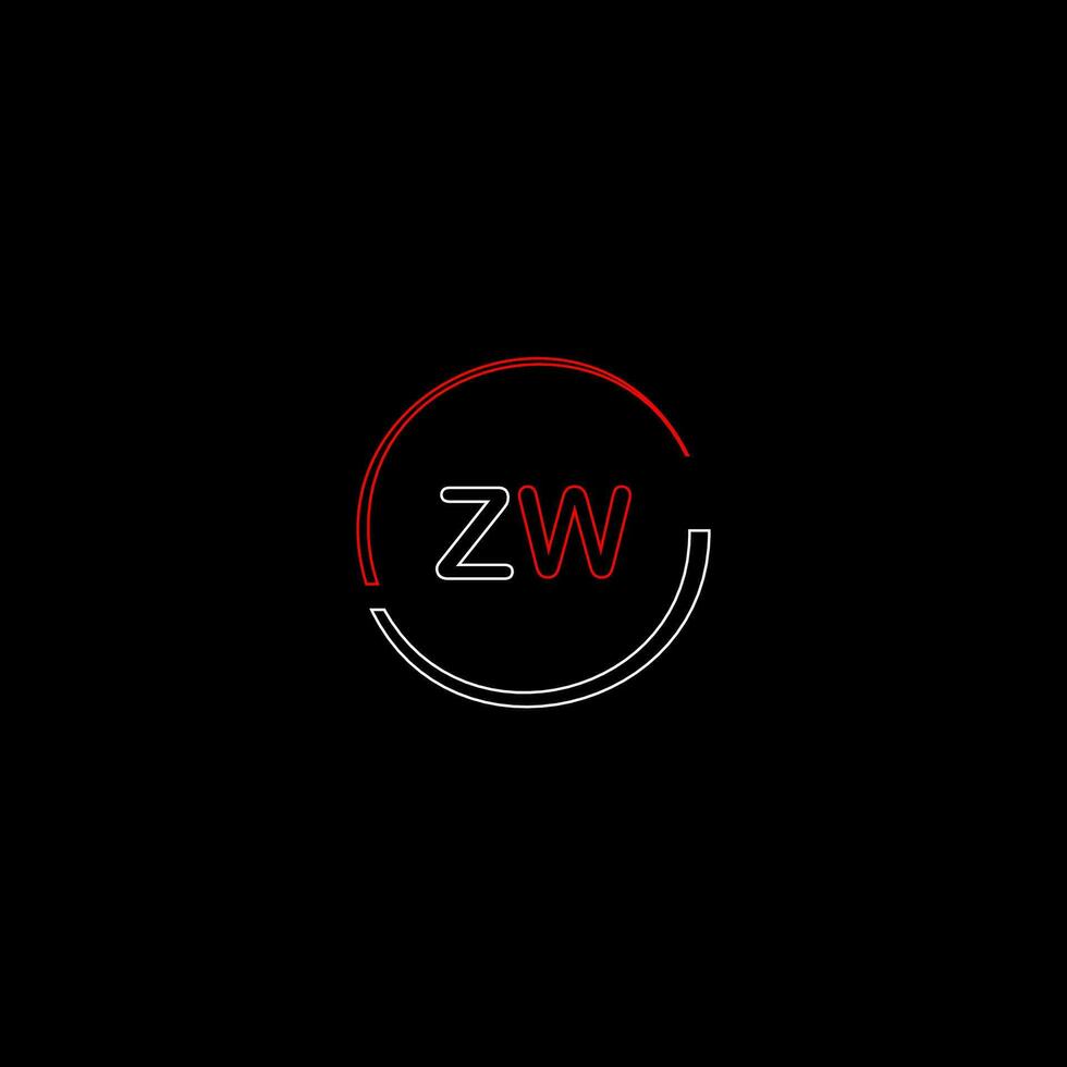 ZW creative modern letters logo design template vector