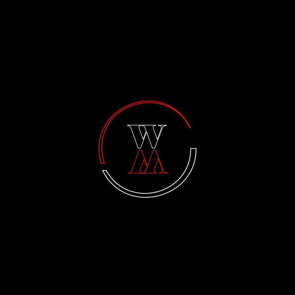WM creative modern letters logo design template vector