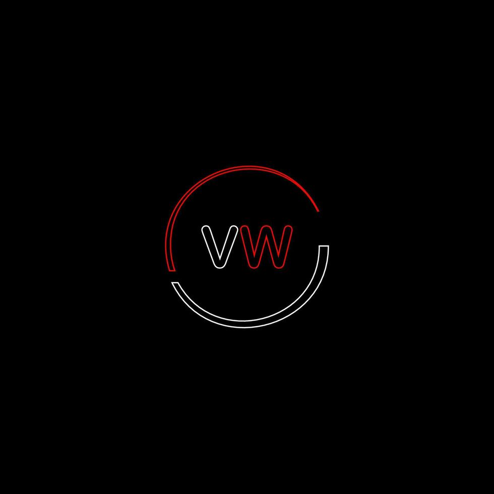 VW creative modern letters logo design template vector