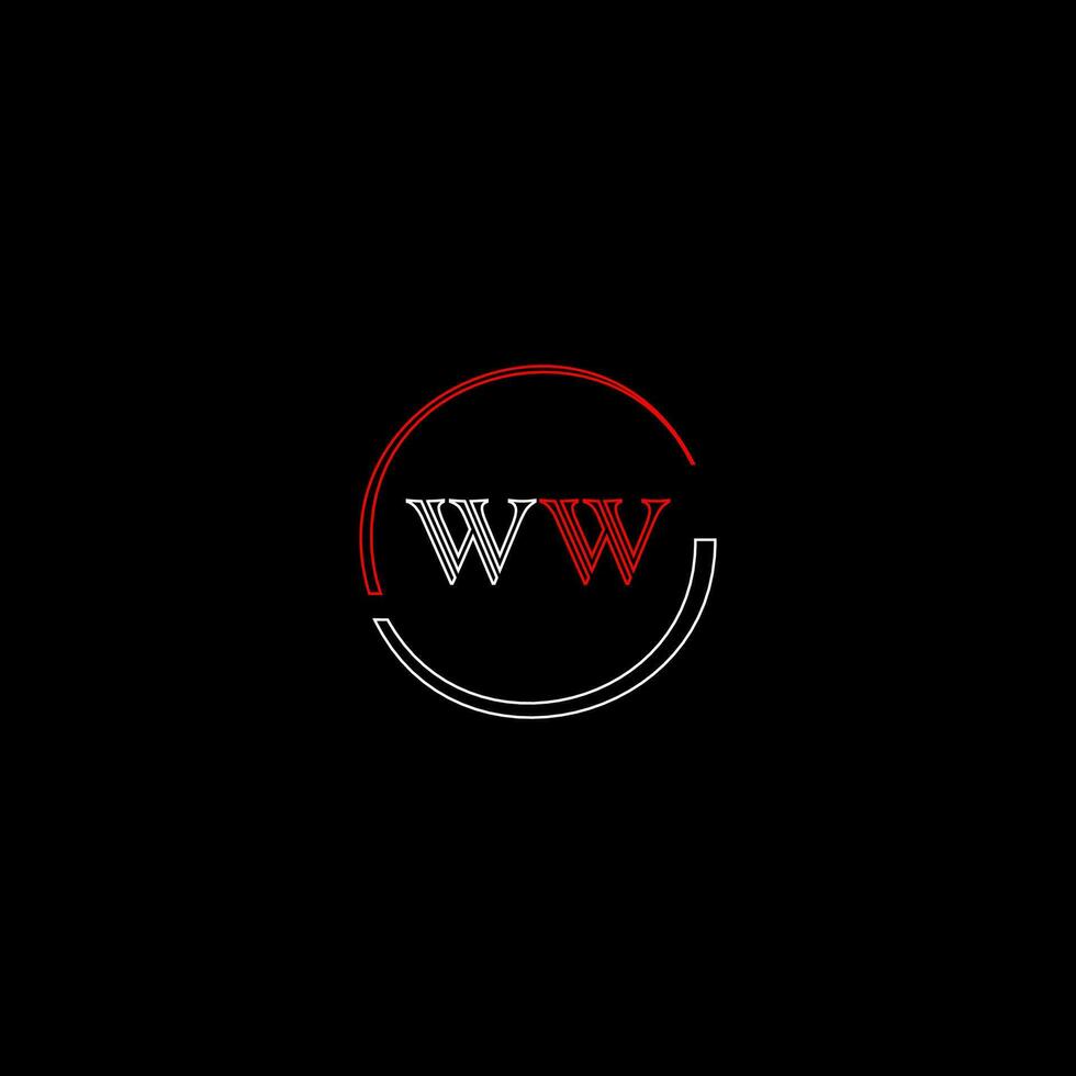 WW creative modern letters logo design template vector
