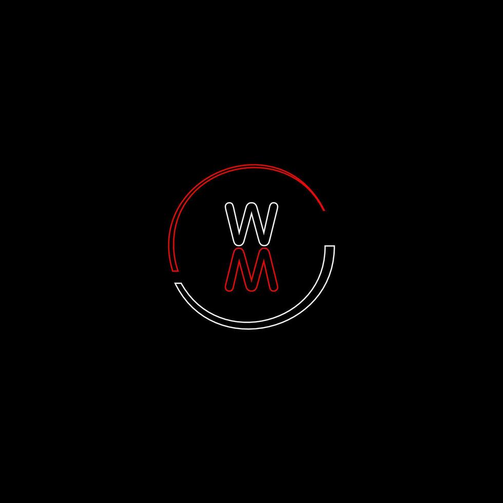 wm creativo moderno letras logo diseño modelo vector