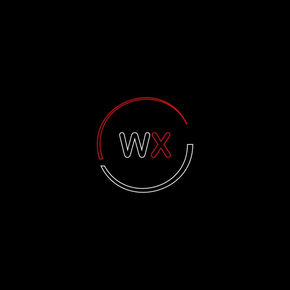 wx creativo moderno letras logo diseño modelo vector