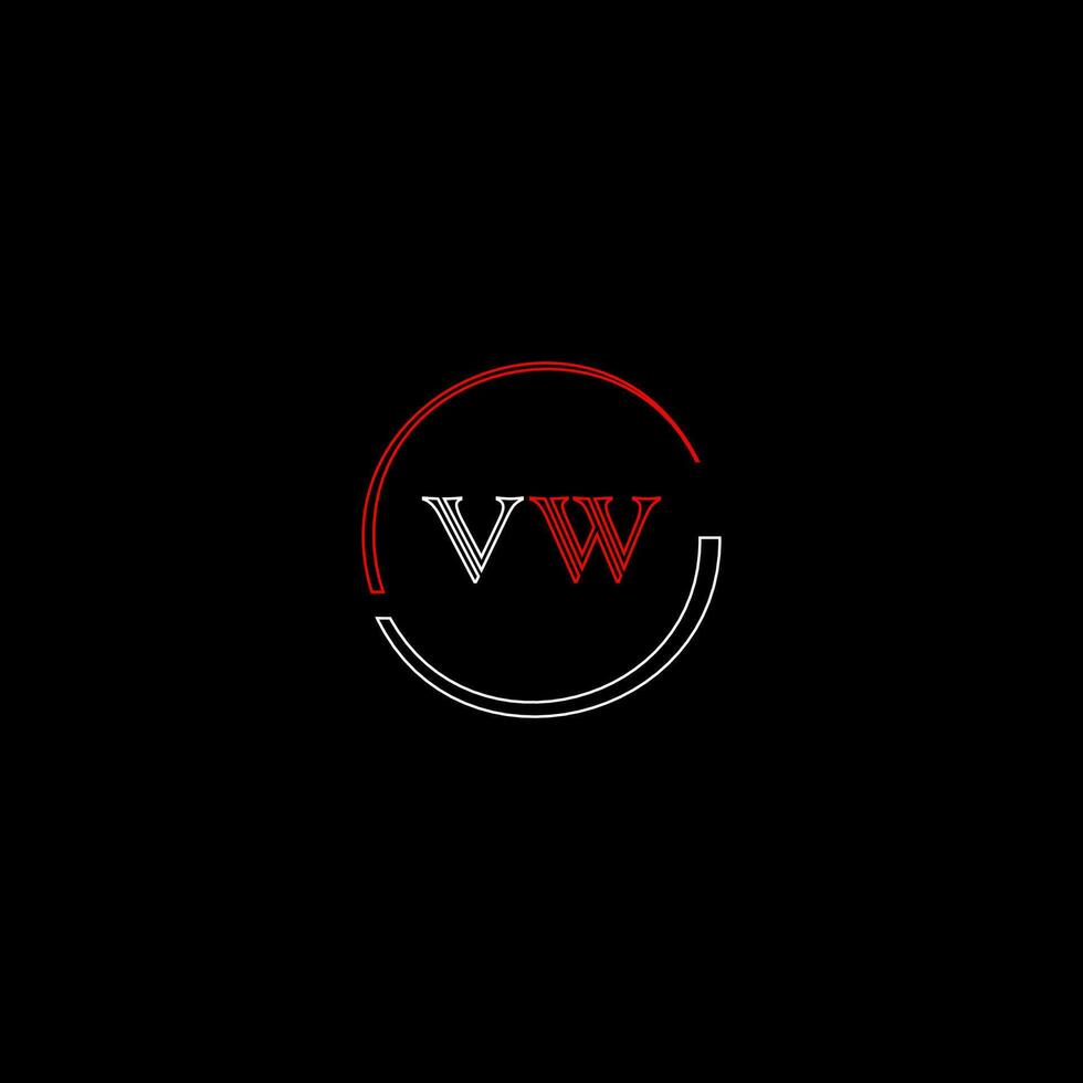 VW creative modern letters logo design template vector