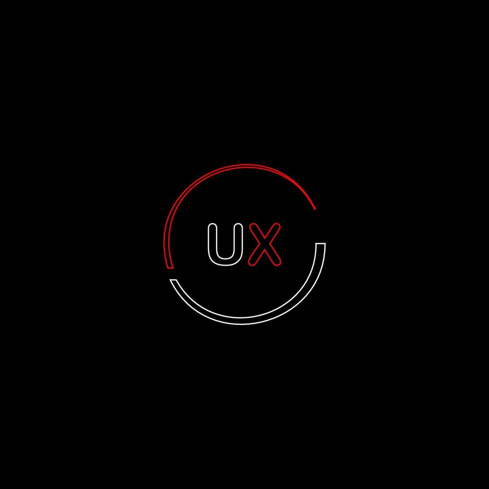 ux creativo moderno letras logo diseño modelo vector