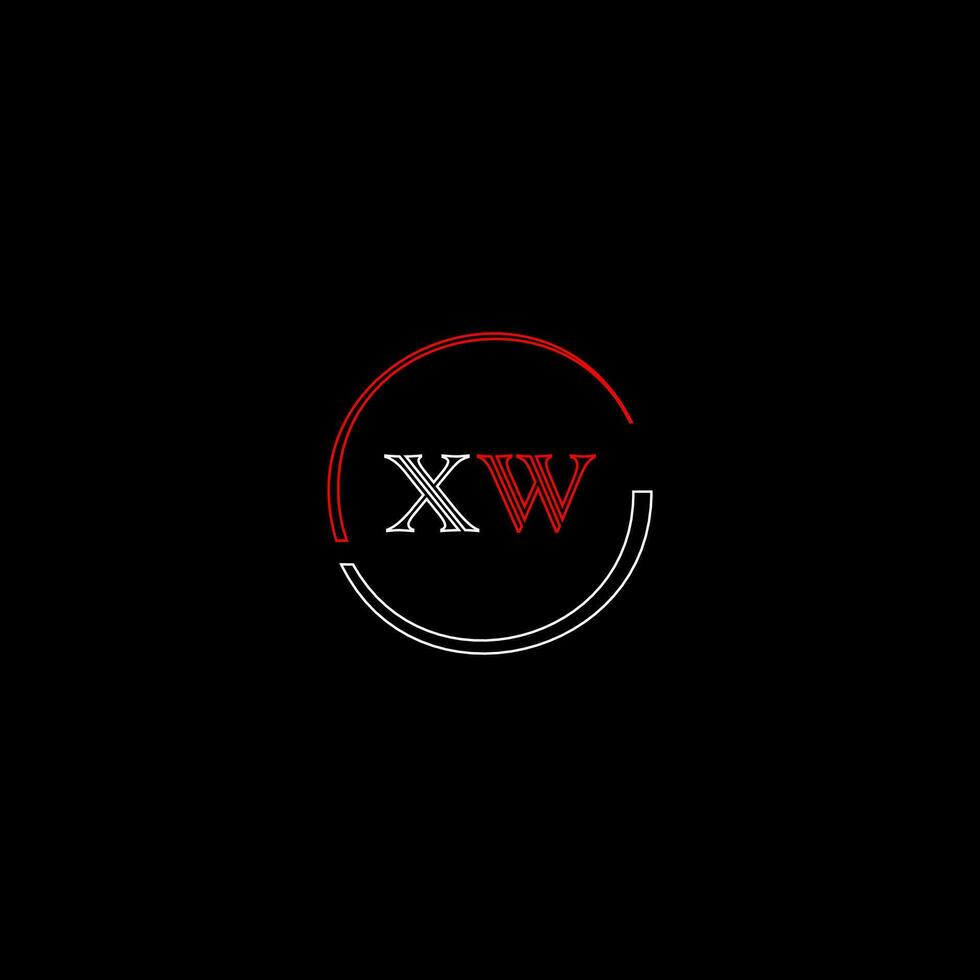 XW creative modern letters logo design template vector