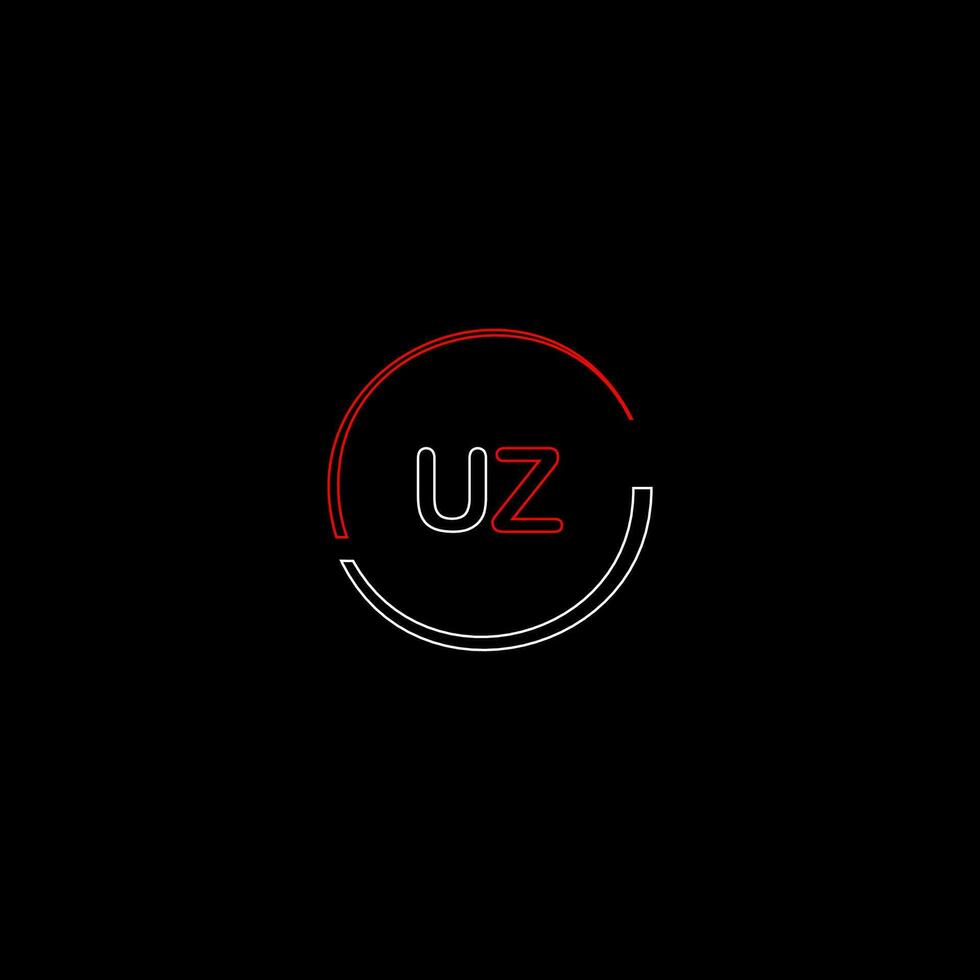 UZ creative modern letters logo design template vector