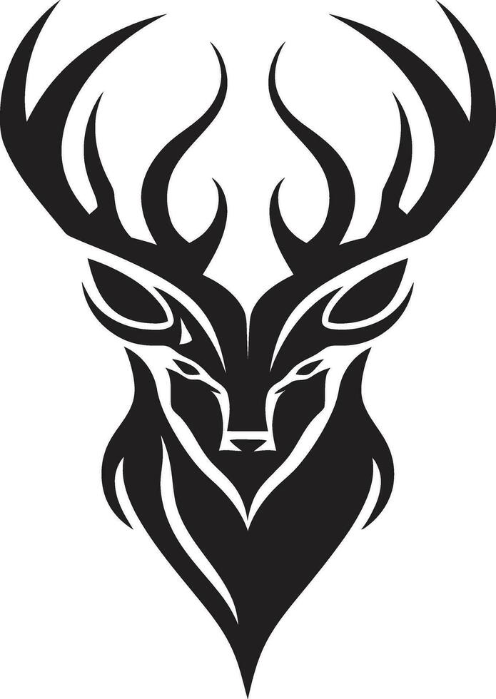 Deer Majesty Black Vector Wildlife Symbol of Elegance Charming Stag Silhouette Black Deer Designs Timeless Appeal