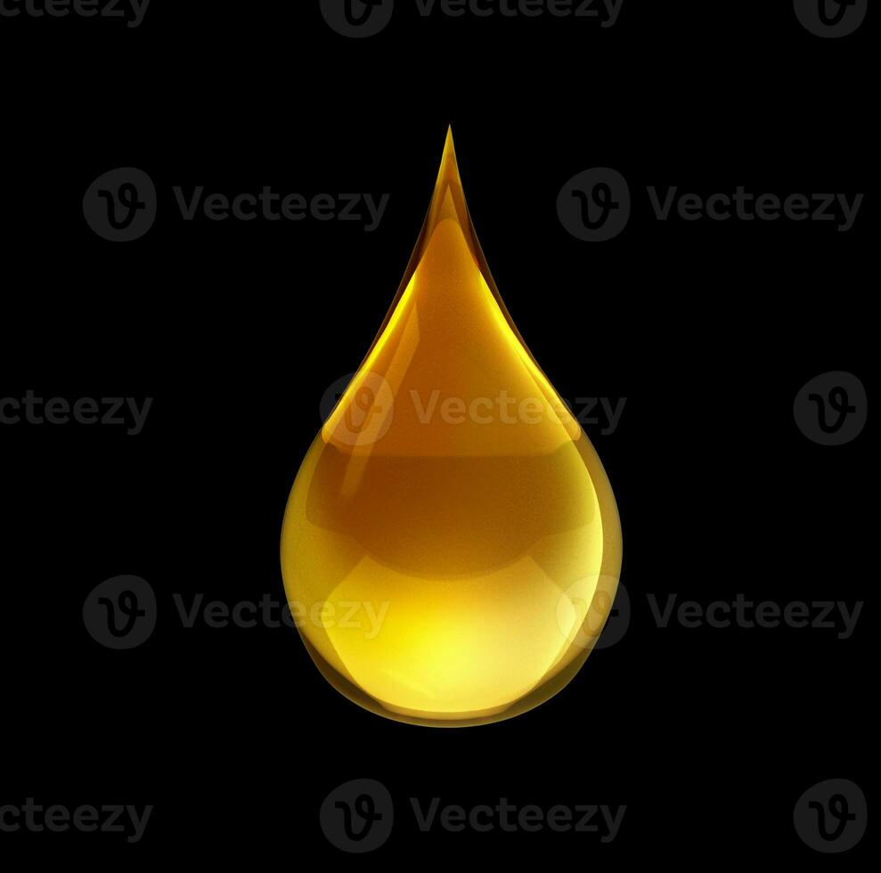 Oil drops isolated on black background photo