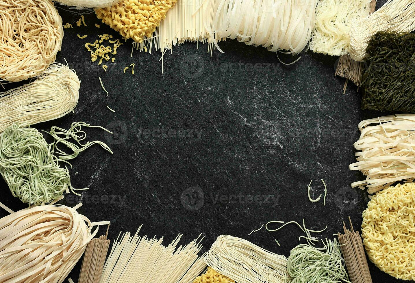 Various Type Raw Asian Noodle photo