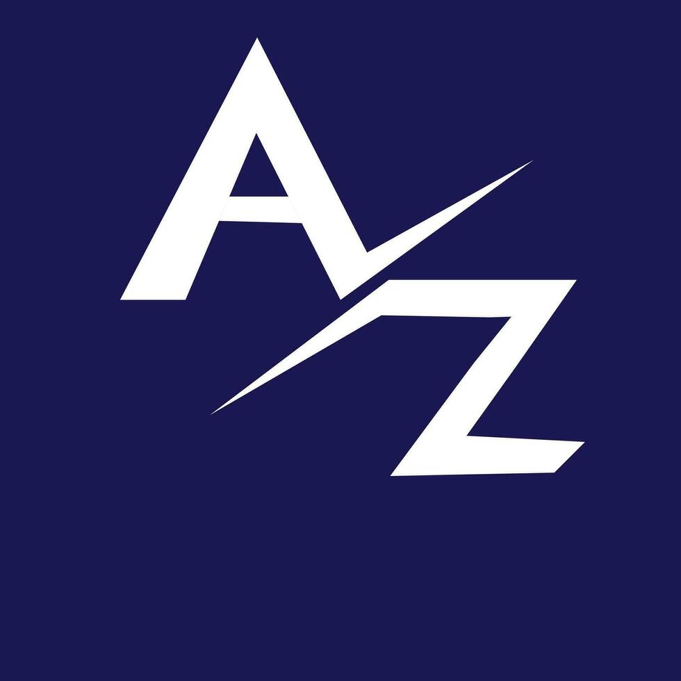 the az logo on a blue background vector