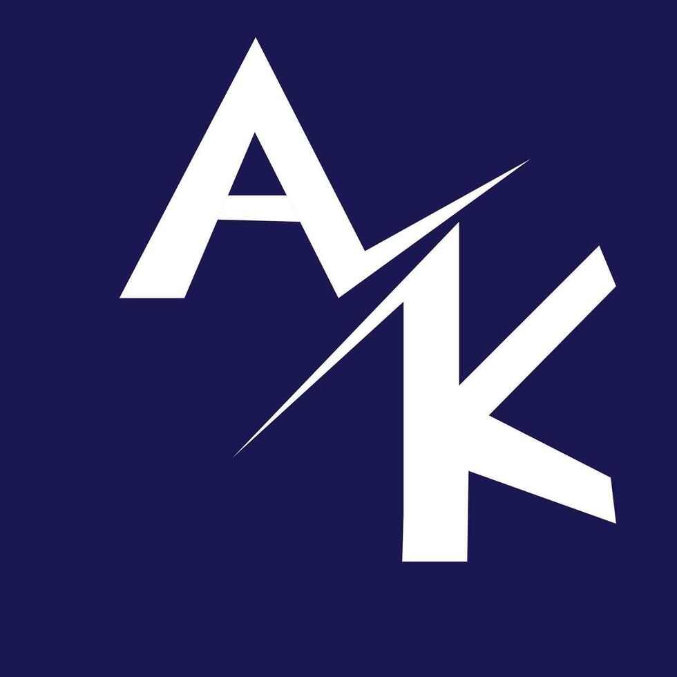 the ak logo on a blue background vector
