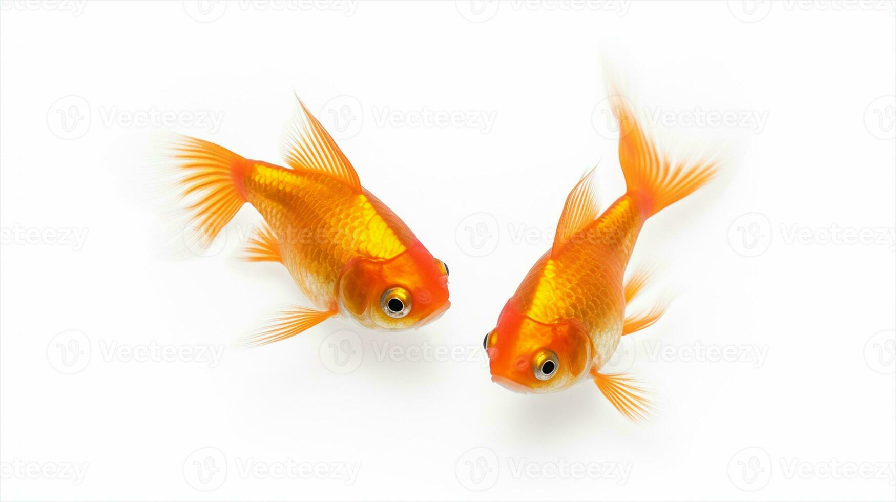 goldfish isolated on solid white ai generative photo