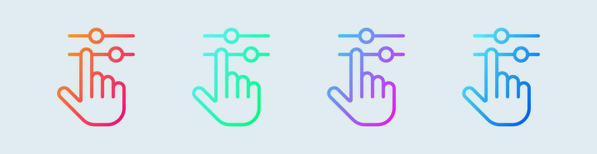 Adjust line icon in gradient colors. Control signs vector illustration.