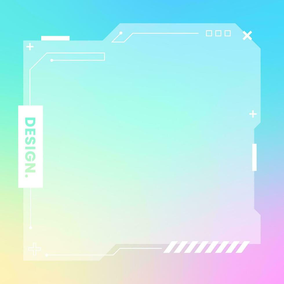 Futuristic square gradient background. Social media frame vector illustration.