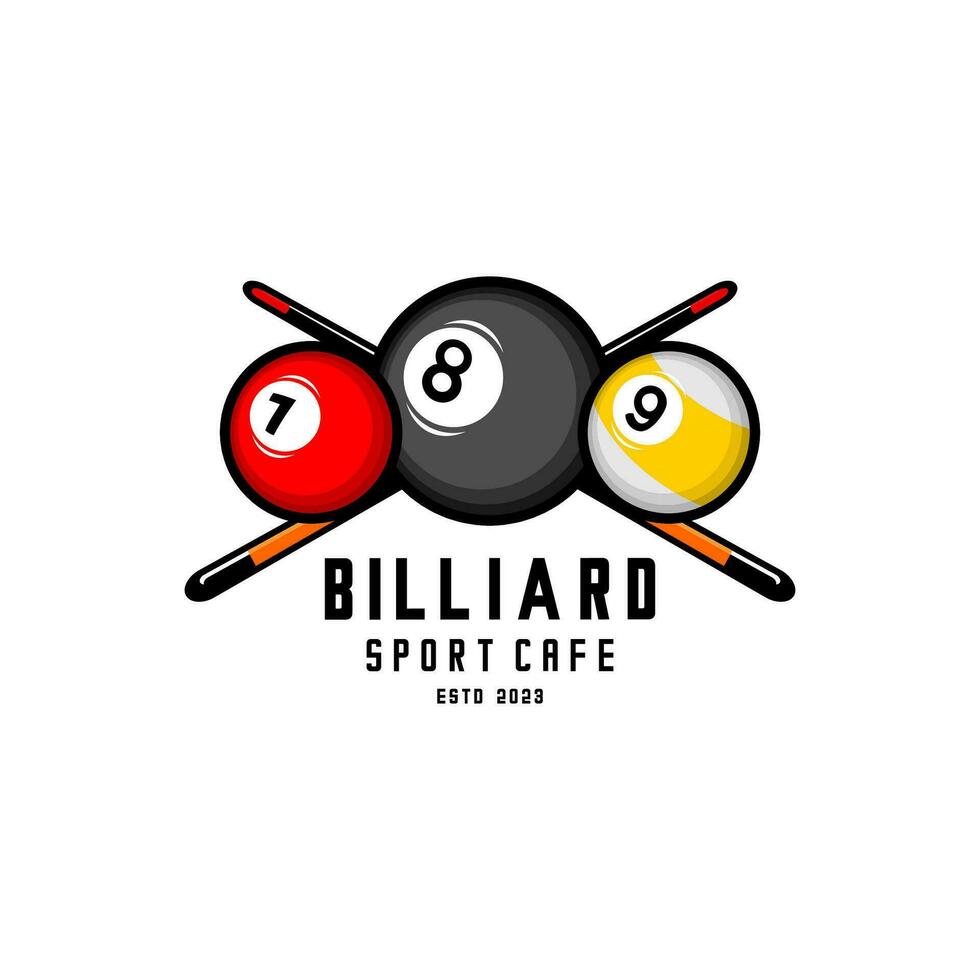 billiard, ball and stick logo illustration vector