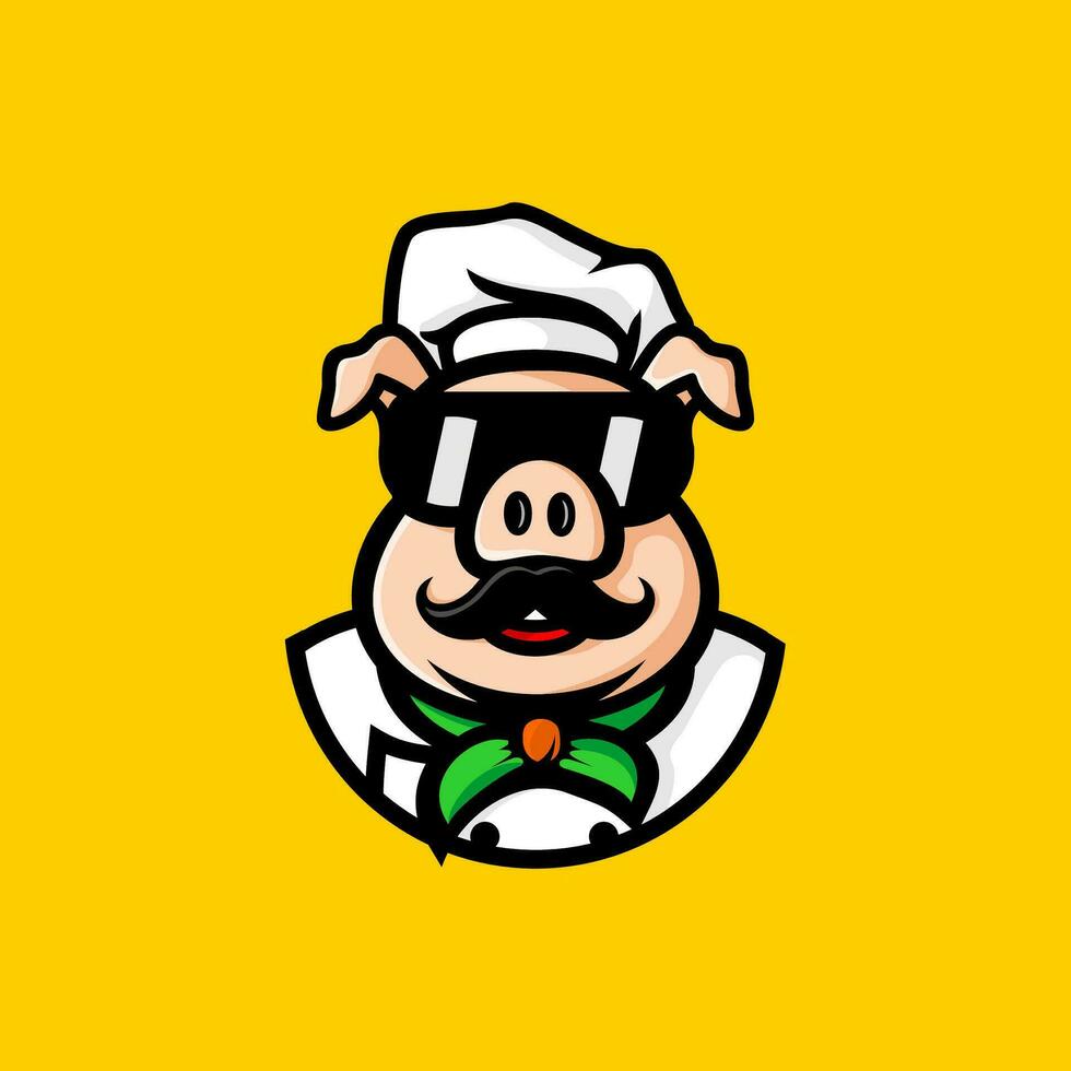 vector cartoon pig chef design