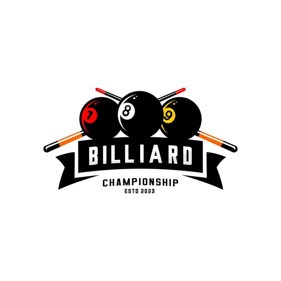 billiard, ball and stick logo illustration vector